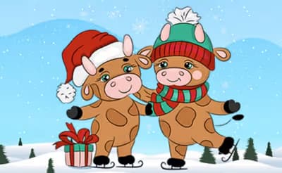 Cute Christmas Bull Difference