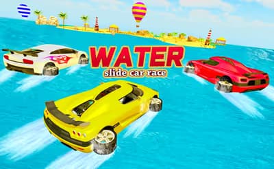 Water Slide Car Race - Water Surfing Stunts