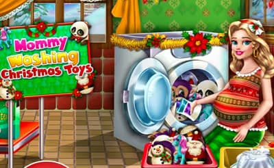 Mommy Washing Christmas Toys