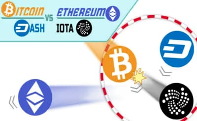 BITCOIN vs ETHEREUM DASH IOTA
