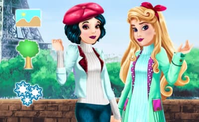 Aurora and Snow White Winter Fashion