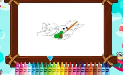 Friendly Airplanes For Kids Coloring
