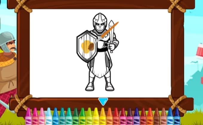 Warriors Against Enemies Coloring
