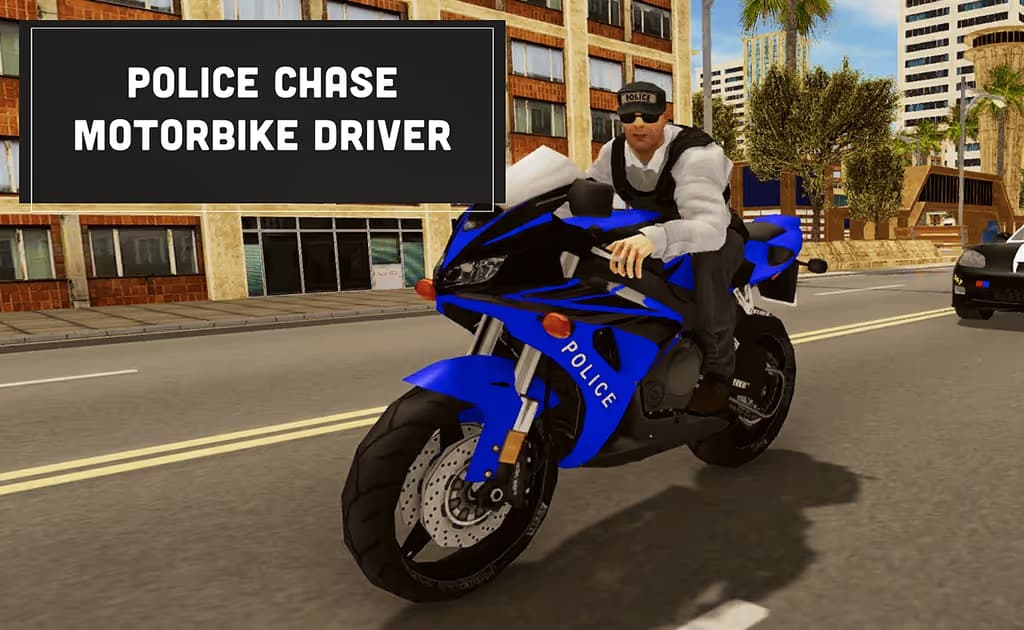 Police Chase Motorbike Driver