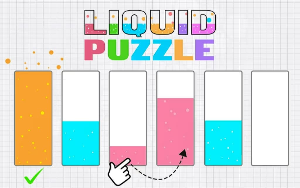 Liquid puzzle: sort the colors