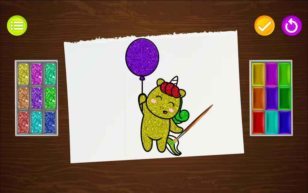 Coloring Book Glittered Unicorns