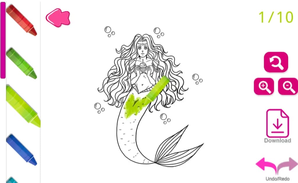 Kawaii Mermaids Coloring Book