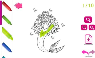 Kawaii Mermaids Coloring Book