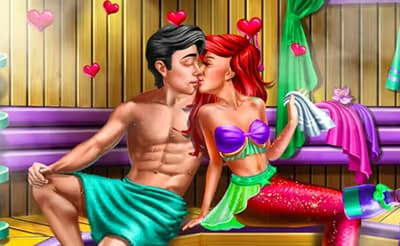 Mermaid Sauna Flirting
