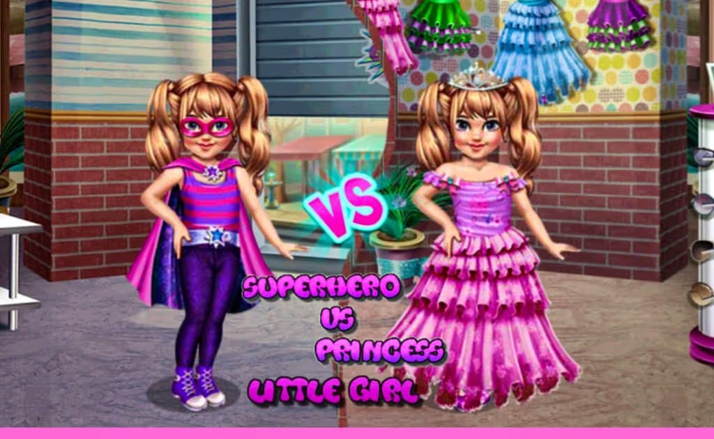 Little Girl Superhero Vs Princess