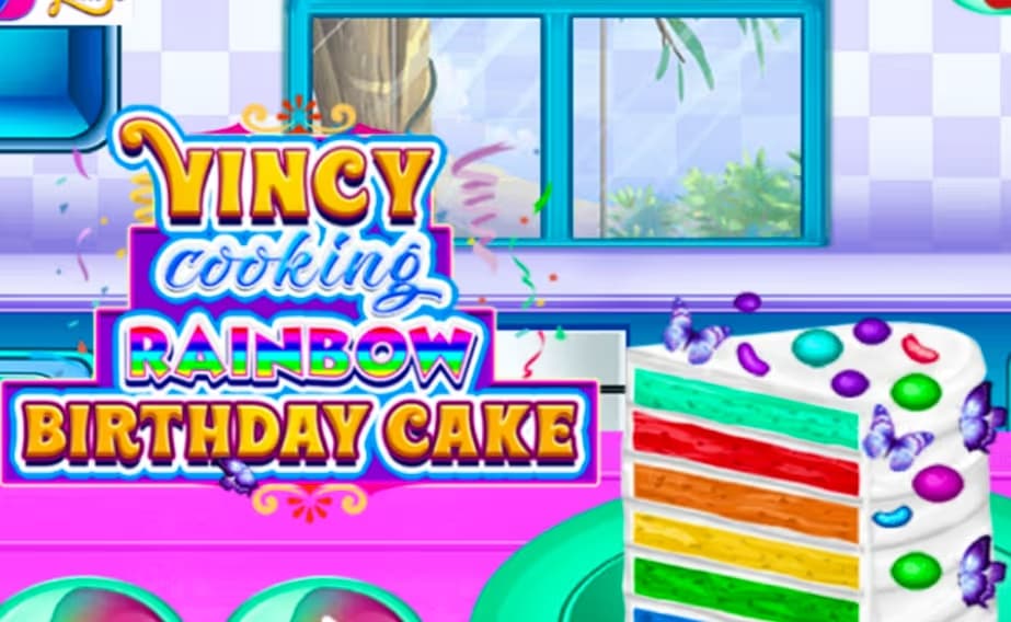 Vincy Cooking Rainbow Birthday Cake