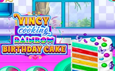 Vincy Cooking Rainbow Birthday Cake