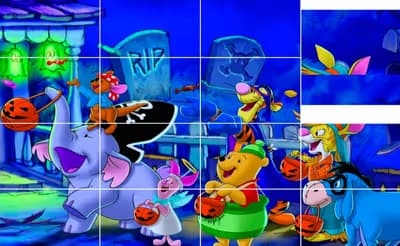 Cartoon Halloween Slide Puzzle
