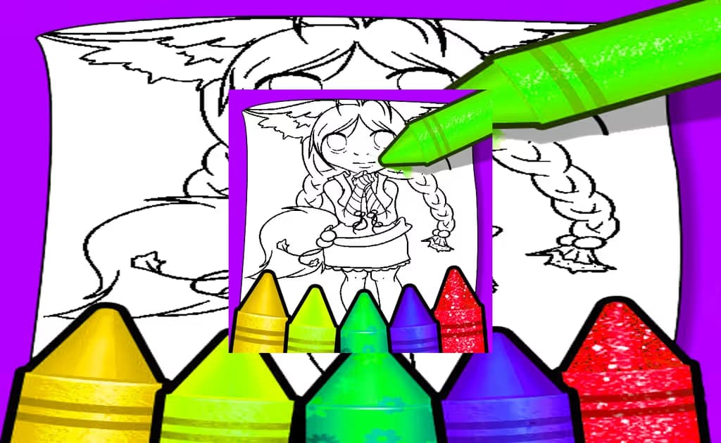 Anime Fox Girl Cute Coloring Pages