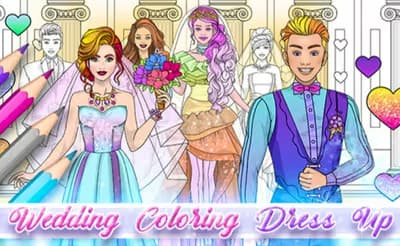 Wedding Coloring Dress Up Game