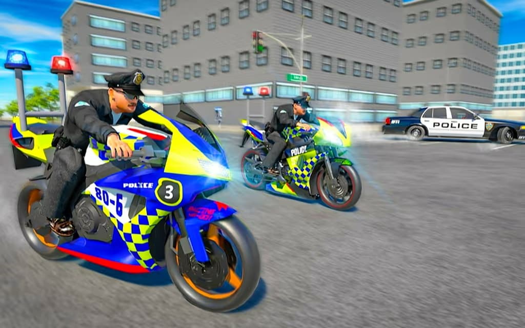 Police Bike Stunt Race Game