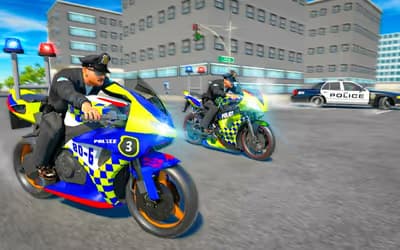 Police Bike Stunt Race Game