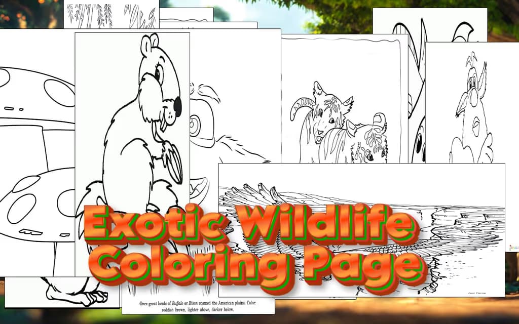 Exotic Wildlife Coloring Page