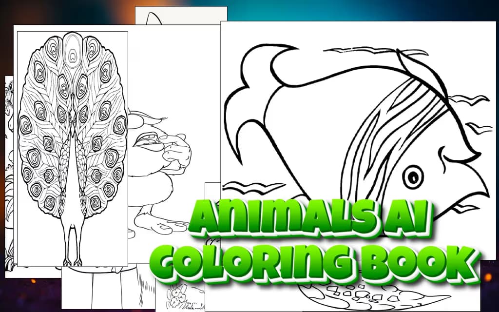 Animals AI Coloring Book