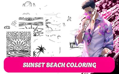 Sunset Beach Coloring